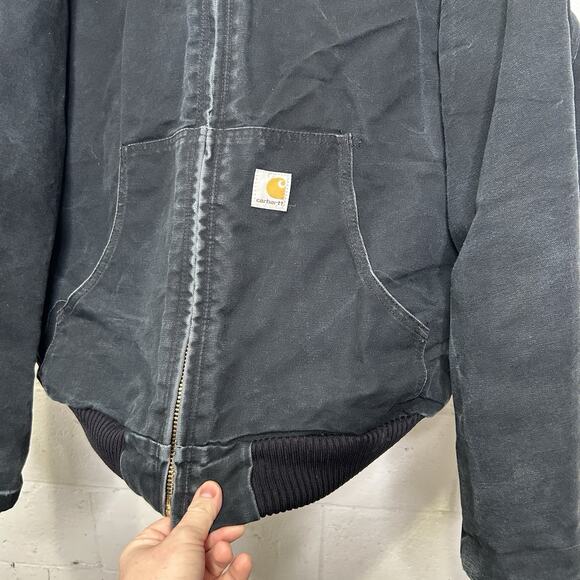 Vintage Carhartt Quilted Hooded Active Jacket “Black” J140 - Picture 3 of 10